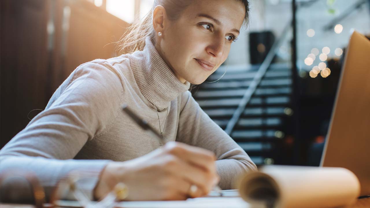 Female taking notes