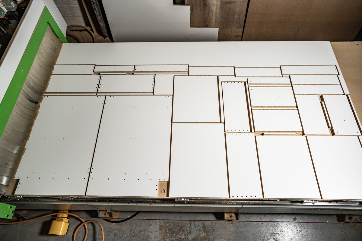 A large sheet of white paper on a table