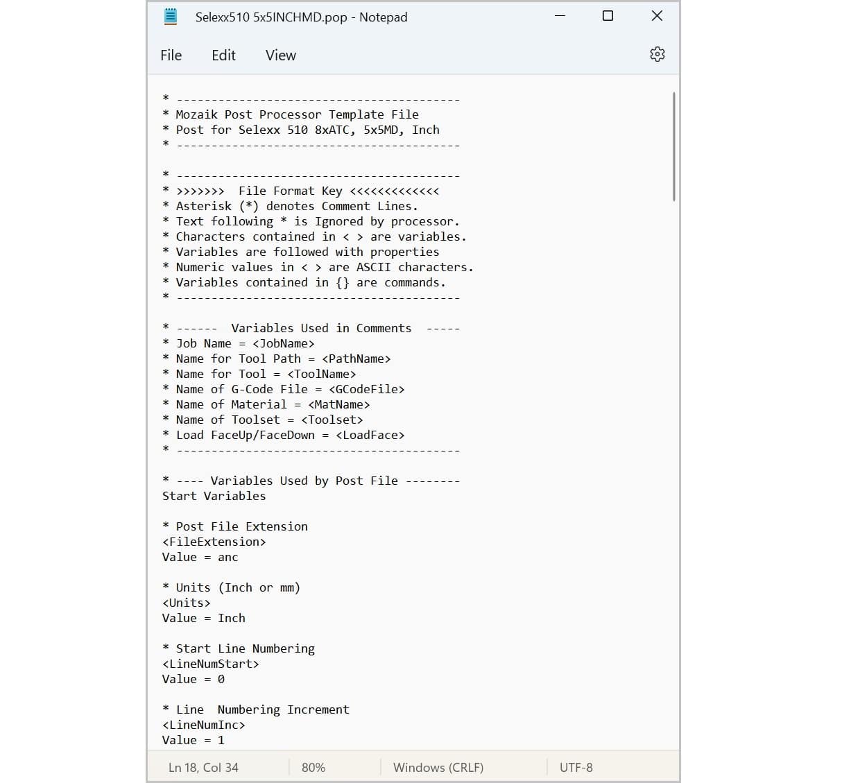 Display of a text editor on a computer screen