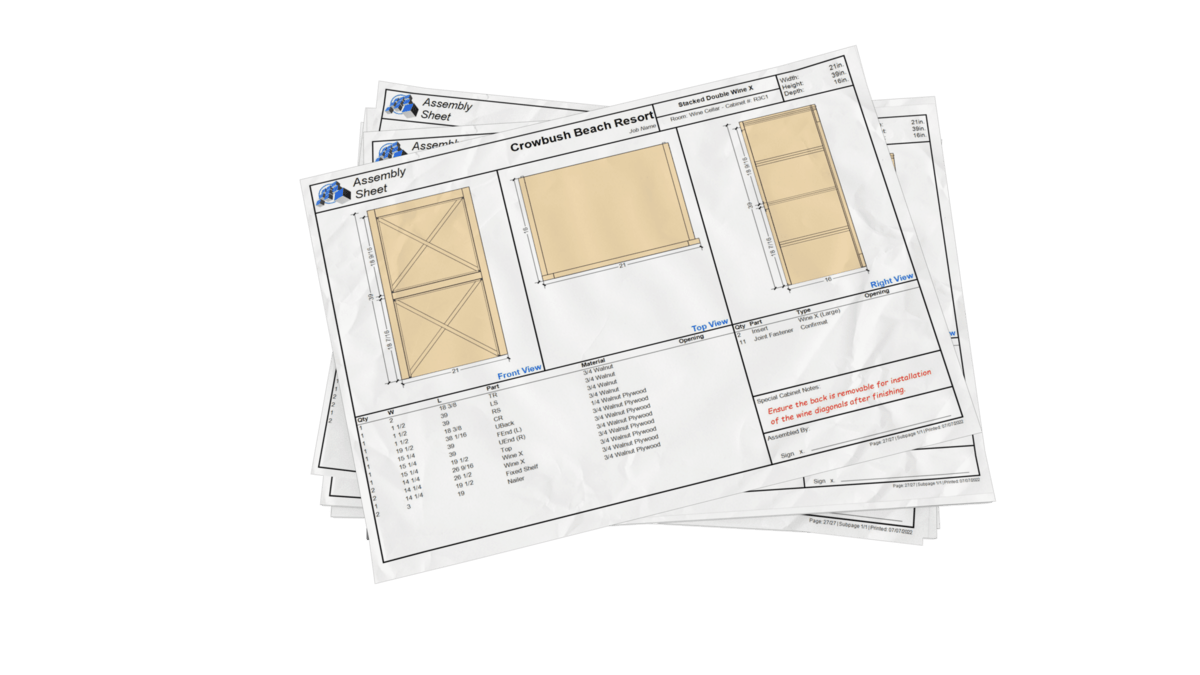 Assembly sheets